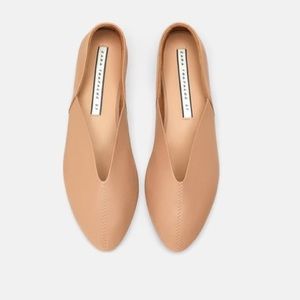 Zara Trafaluc Nude Leather Flat babouches